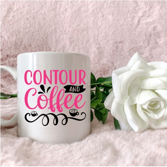 "Contour and Coffee" 12 oz. Mug; Handmade/Custom - Picture 1 of 1